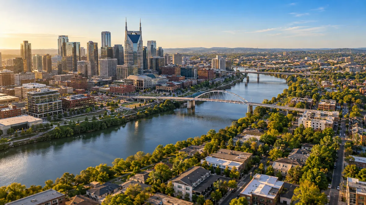 Aerial view of Nashville, TN