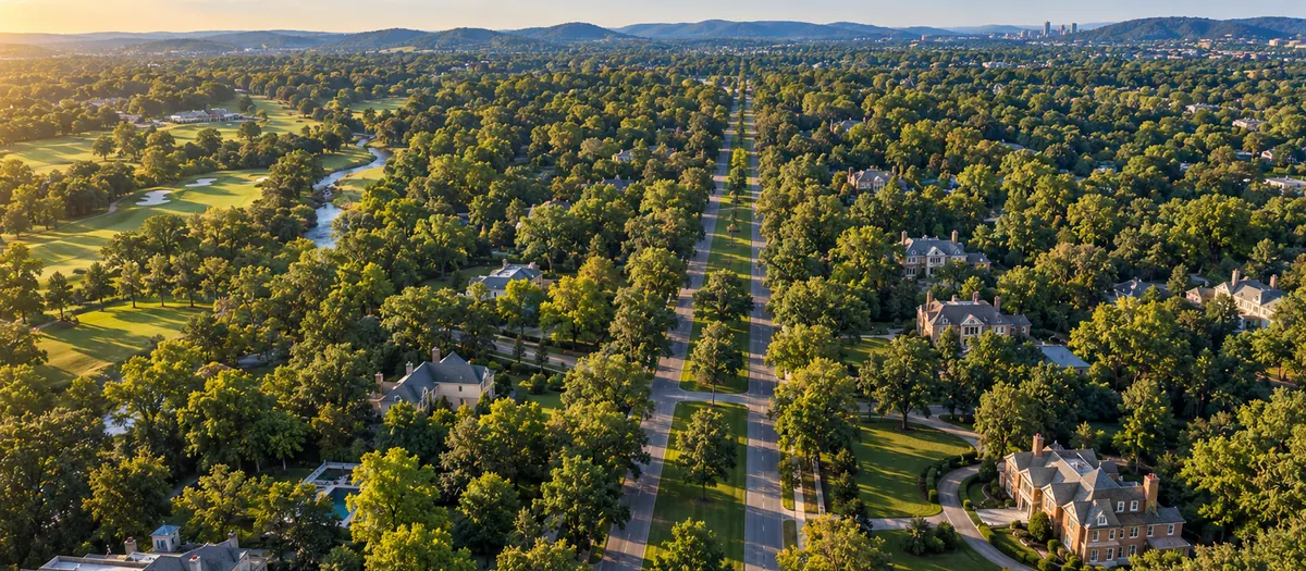 Aerial view of Belle Meade, TN