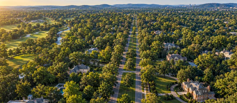Aerial view of Belle Meade, TN