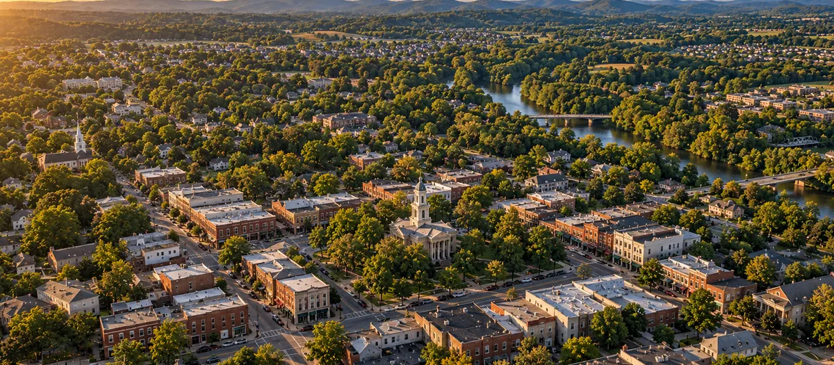 Aerial view of Franklin, TN
