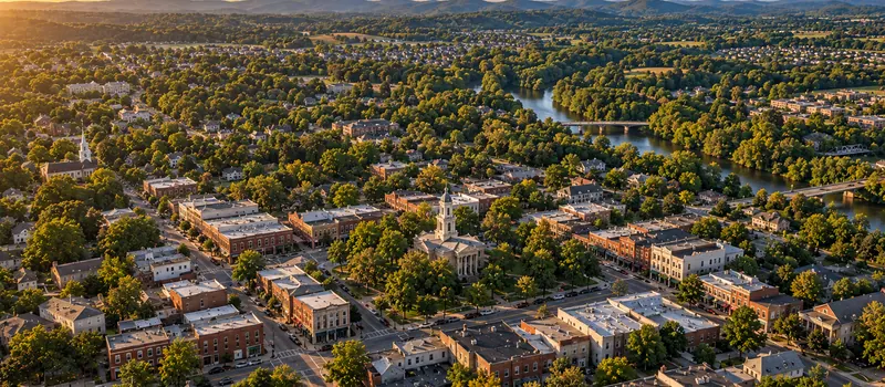 Aerial view of Franklin, TN
