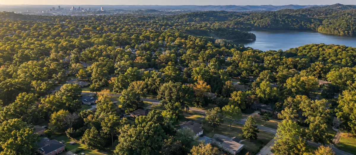 Aerial view of Oak Hill, TN