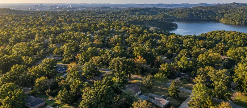 Aerial view of Oak Hill, TN